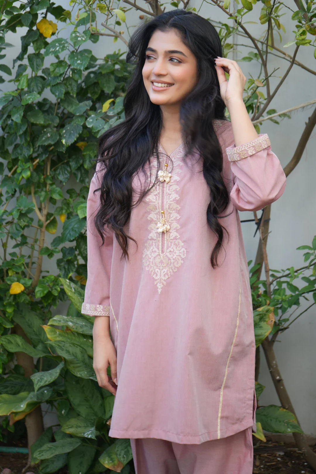 Miorah By Ayla Studio Stitched Solid Embroidered Co-ord - Seher - Image 3