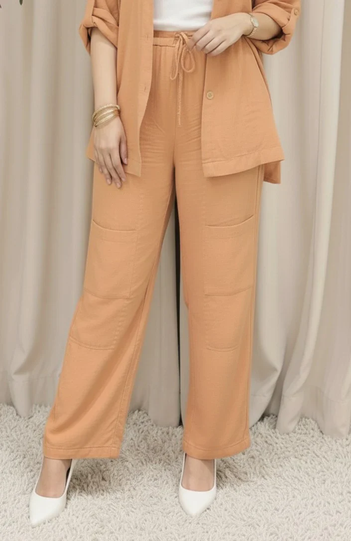 Urban Cut Solid Cotton Co-Ord Set - Garment Dyed - Image 4
