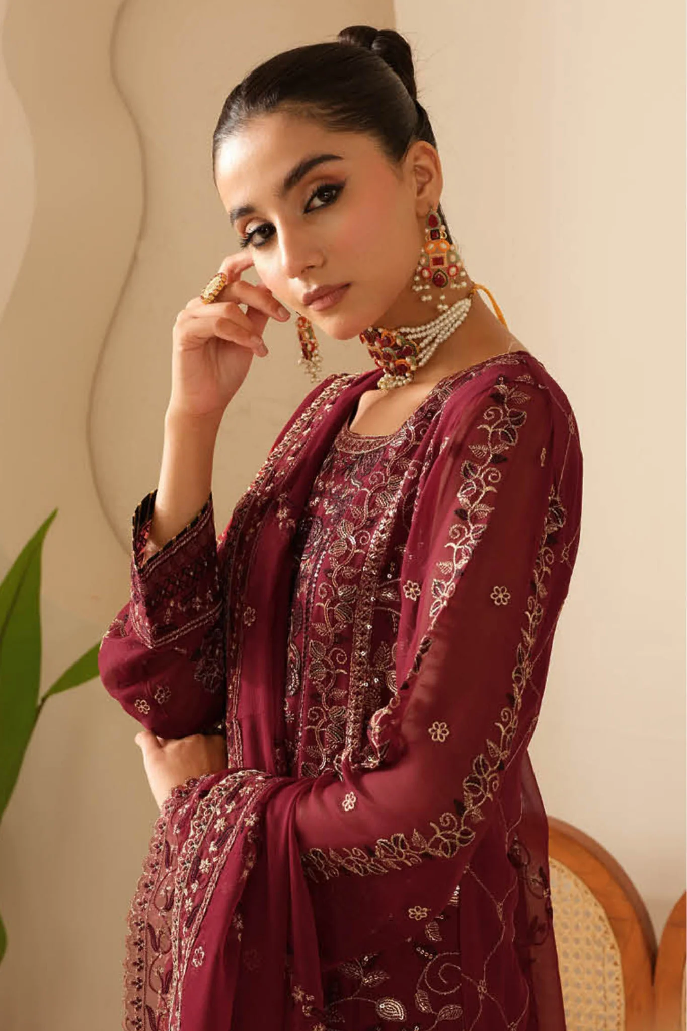 Sonehri By Ramsha Unstitched 3 Piece Luxury Chiffon Vol-01 Collection-BB-105 - Image 2