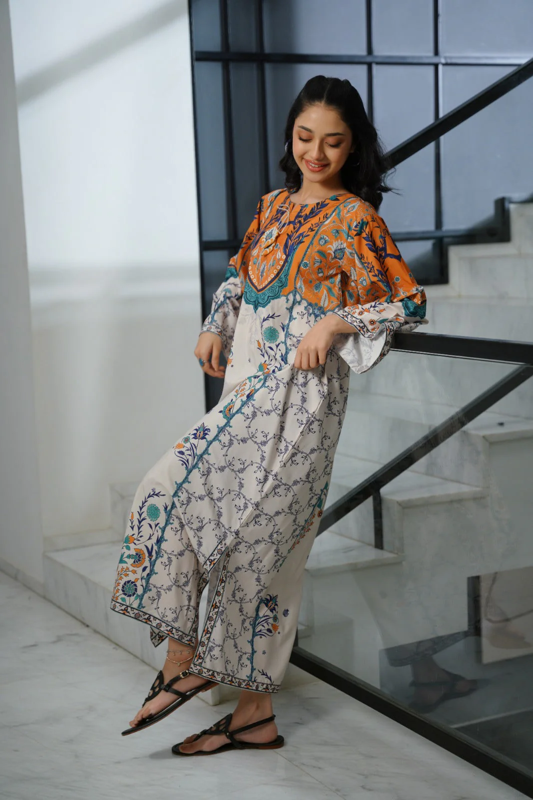 Sprinkles Stitched Summer Kaftan Kids-Celeste Pleated - 1pc - Image 3