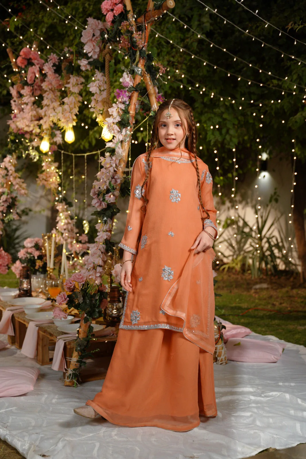 Sprinkles Stitched Formals Festive Kids-Kesari Noor - 3pcs - Image 8