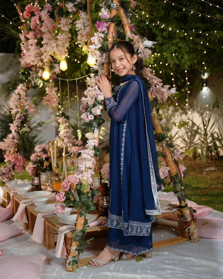 Sprinkles Stitched Formals Festive Kids-Noor-e-Neel - 3pcs - Image 4