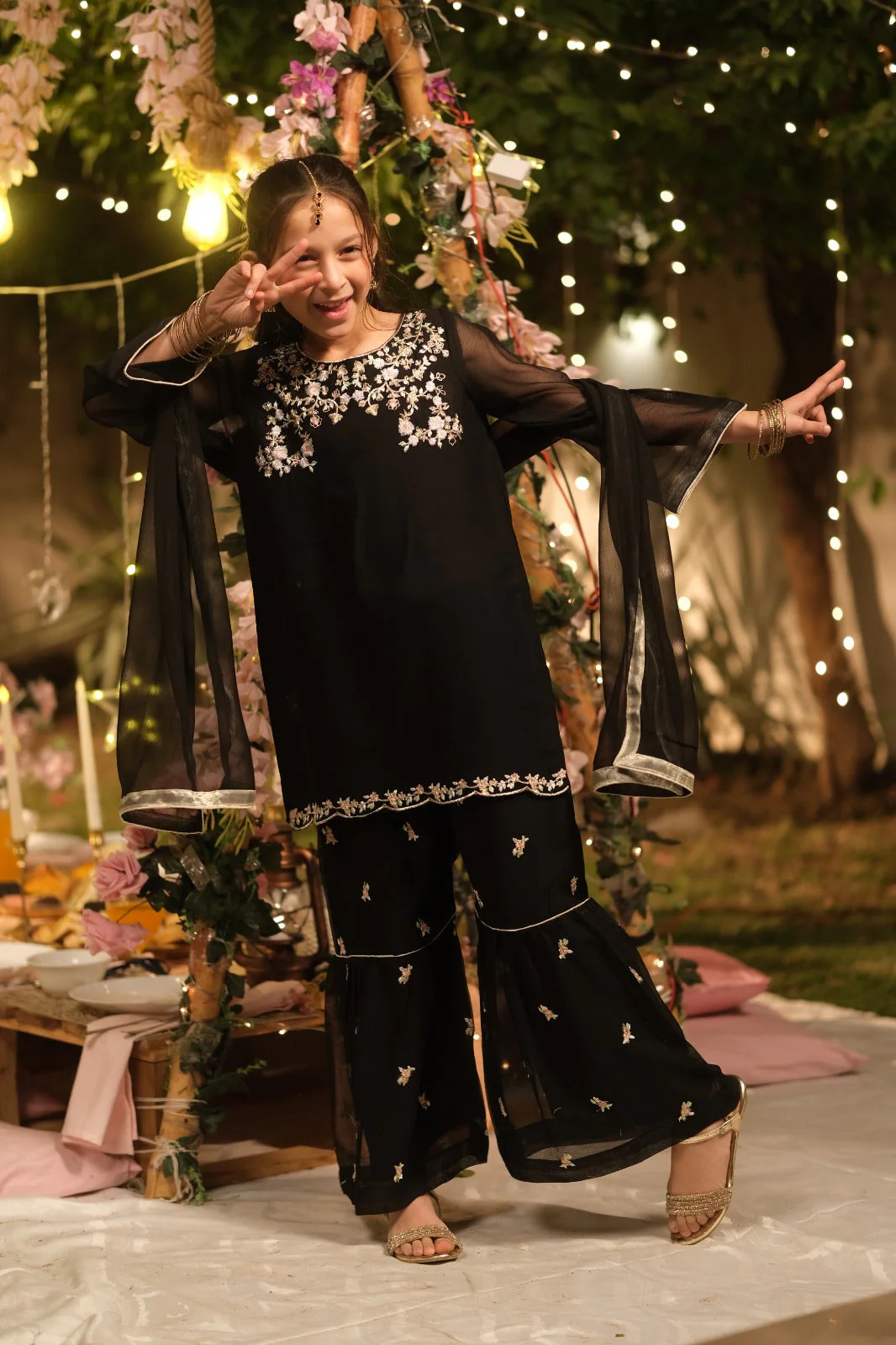 Sprinkles Stitched Formals Festive Kids-Noor-e-Siyah - 3pcs - Image 9
