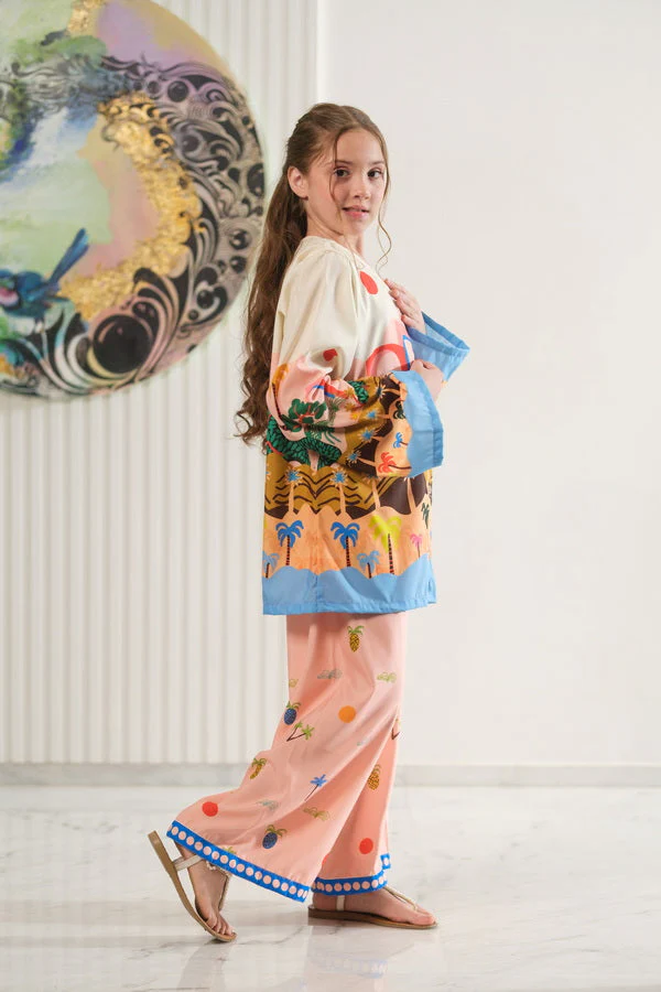 Sprinkles Stitched Summer Co Ords Set Kids-Tropic Tale - 2pcs - Co-ord Set - Image 4