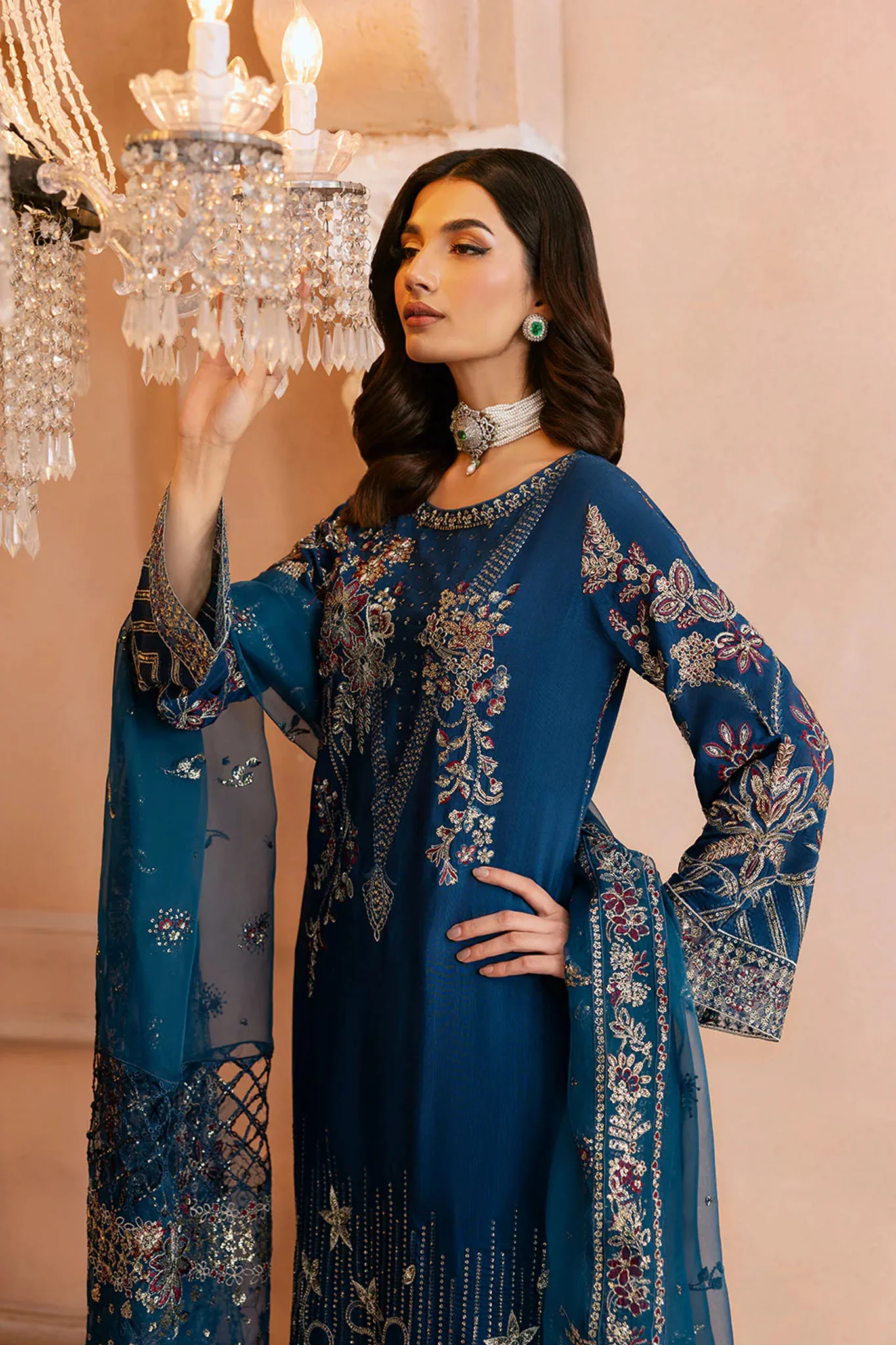 Shehnai by Ramsha Unstitched 3 Piece Raw Silk Vol- 01 Suit-SS-107 - Image 3