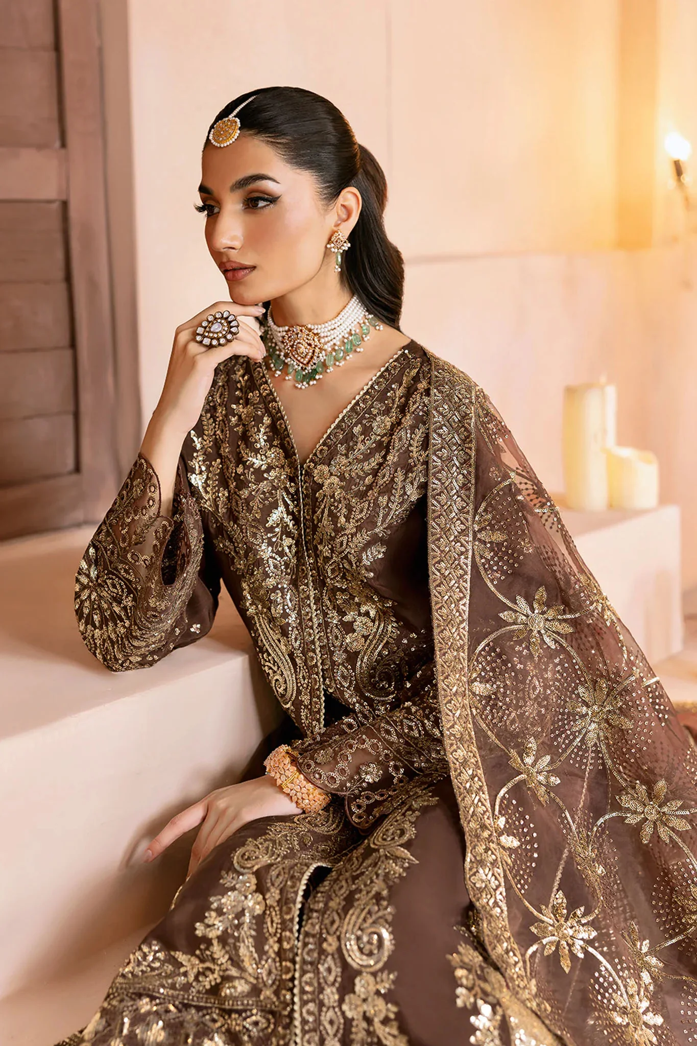 Shehnai by Ramsha Unstitched 3 Piece Raw Silk Vol- 01 Suit-SS-108 - Image 3