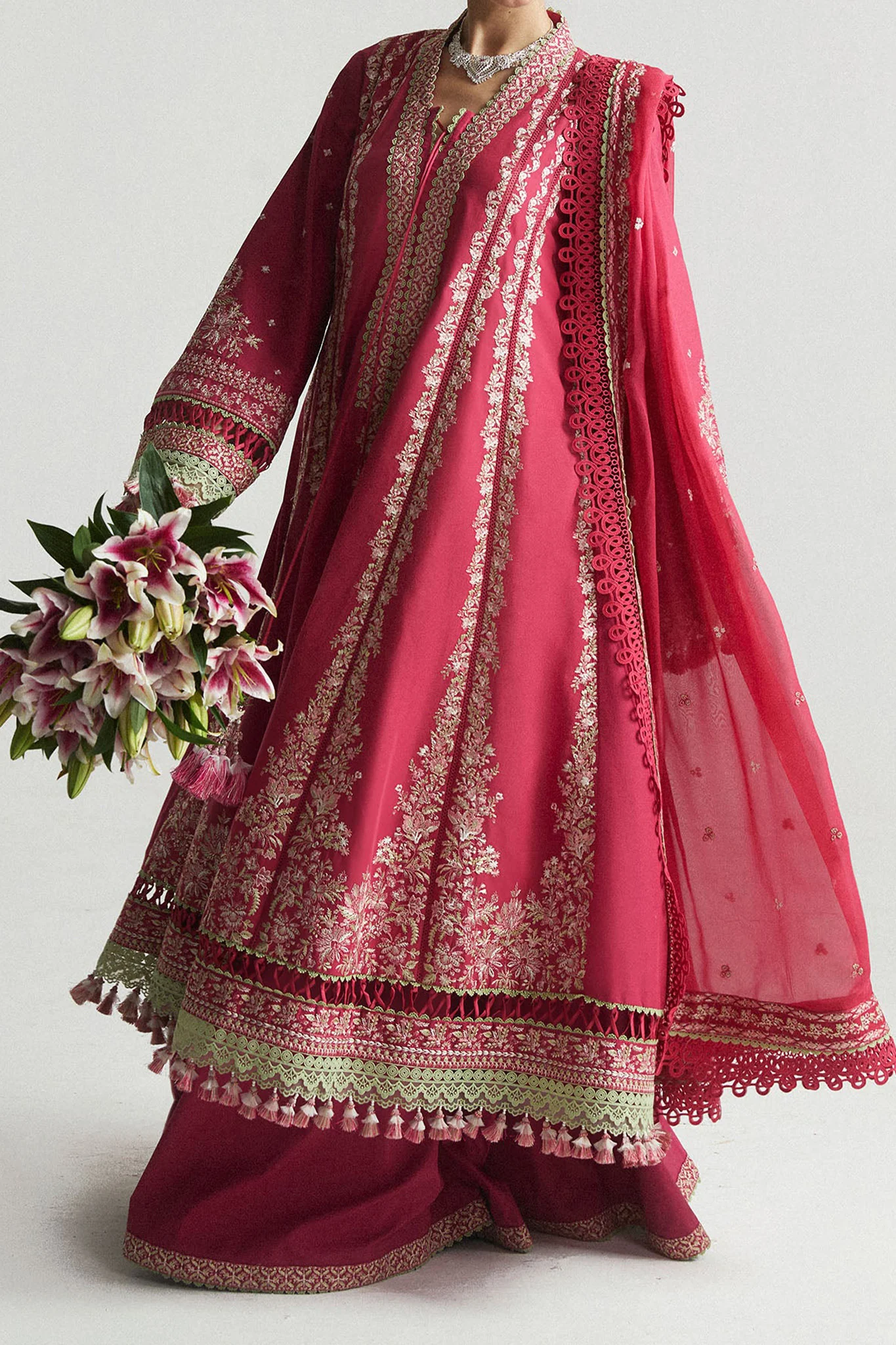 SS Lawn By Hussain Rehar Unstitched 3 Piece Emb Lawn Eid Edit Suit-01-Corale - Image 6