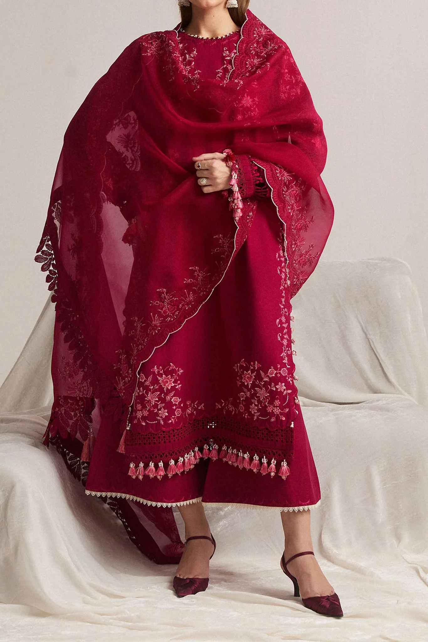 SS Lawn By Hussain Rehar Unstitched 3 Piece Emb Lawn Eid Edit Suit-05-Pelle - Image 4