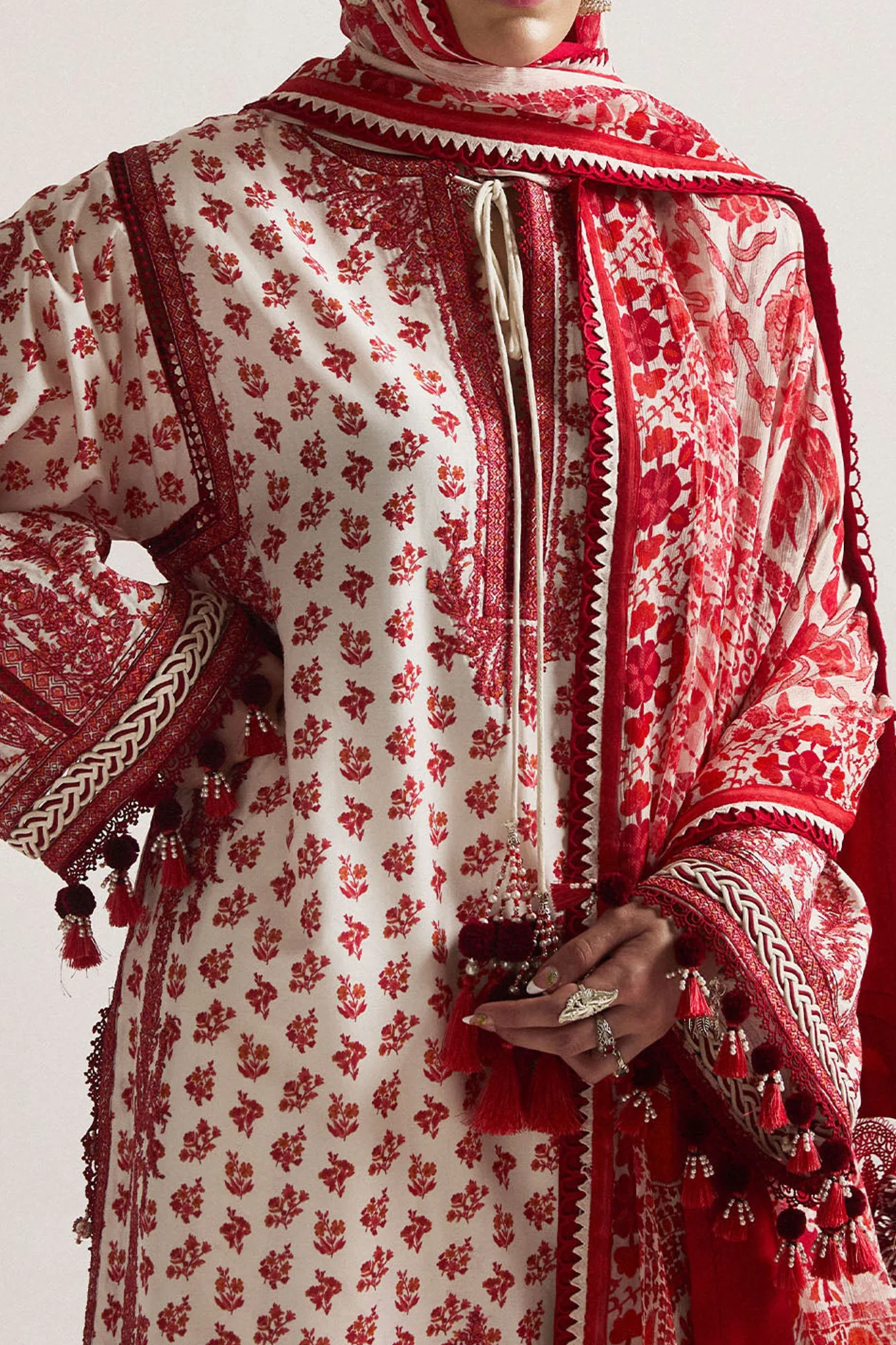 SS Lawn By Hussain Rehar Unstitched 3 Piece Emb Lawn Eid Edit Suit-06-Oro - Image 2