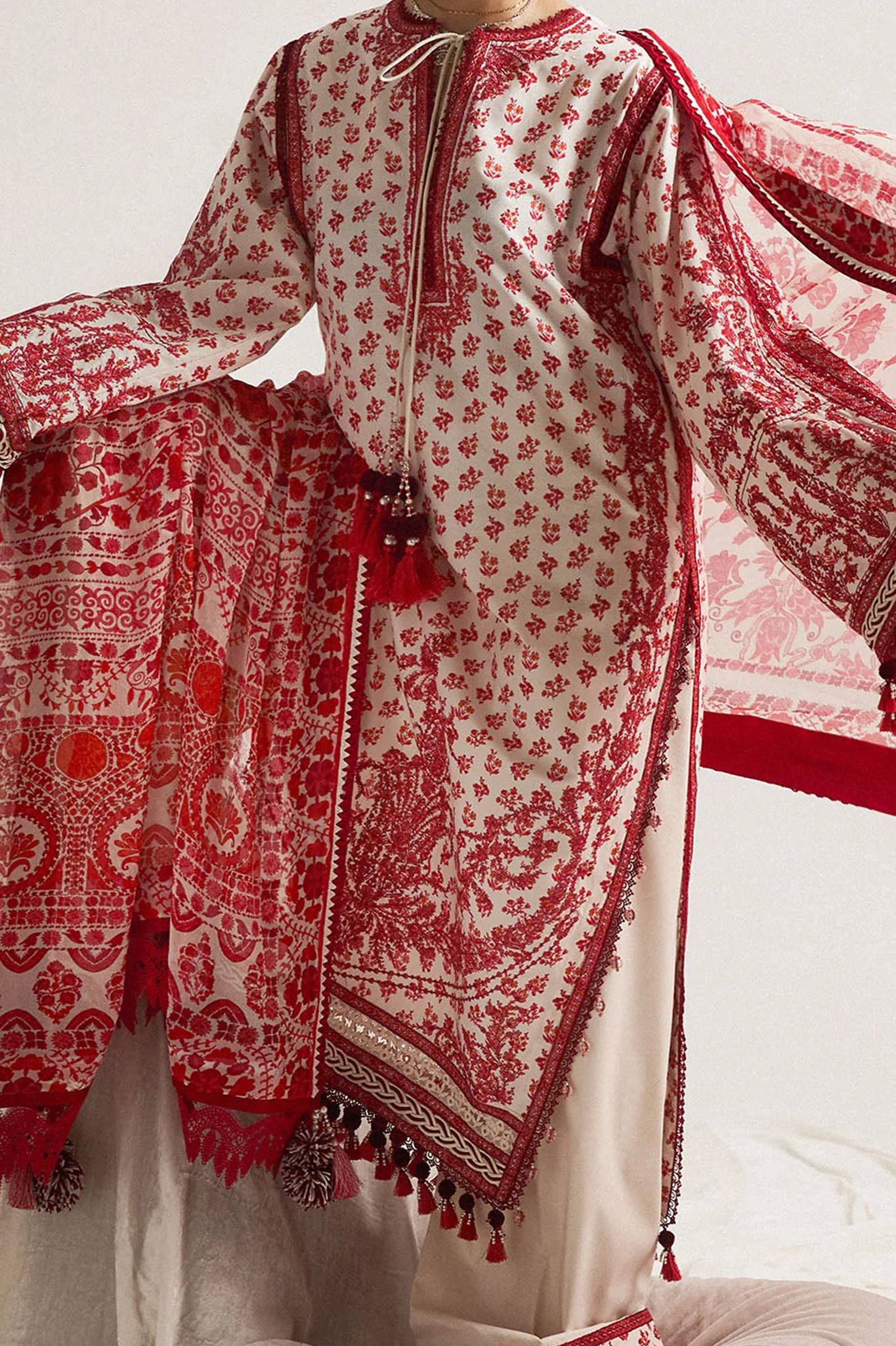 SS Lawn By Hussain Rehar Unstitched 3 Piece Emb Lawn Eid Edit Suit-06-Oro - Image 3