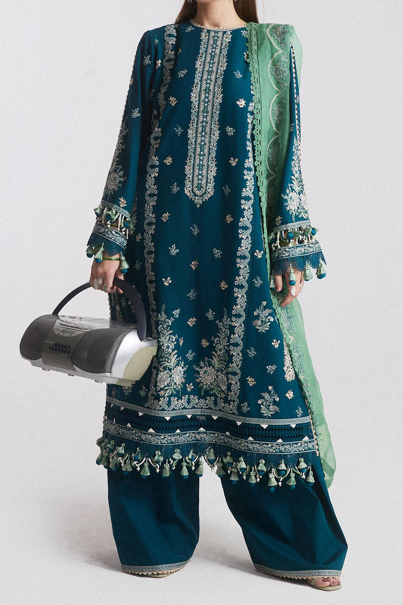 SS Lawn By Hussain Rehar Unstitched 3 Piece Emb Lawn Eid Edit Suit-12-Vivace