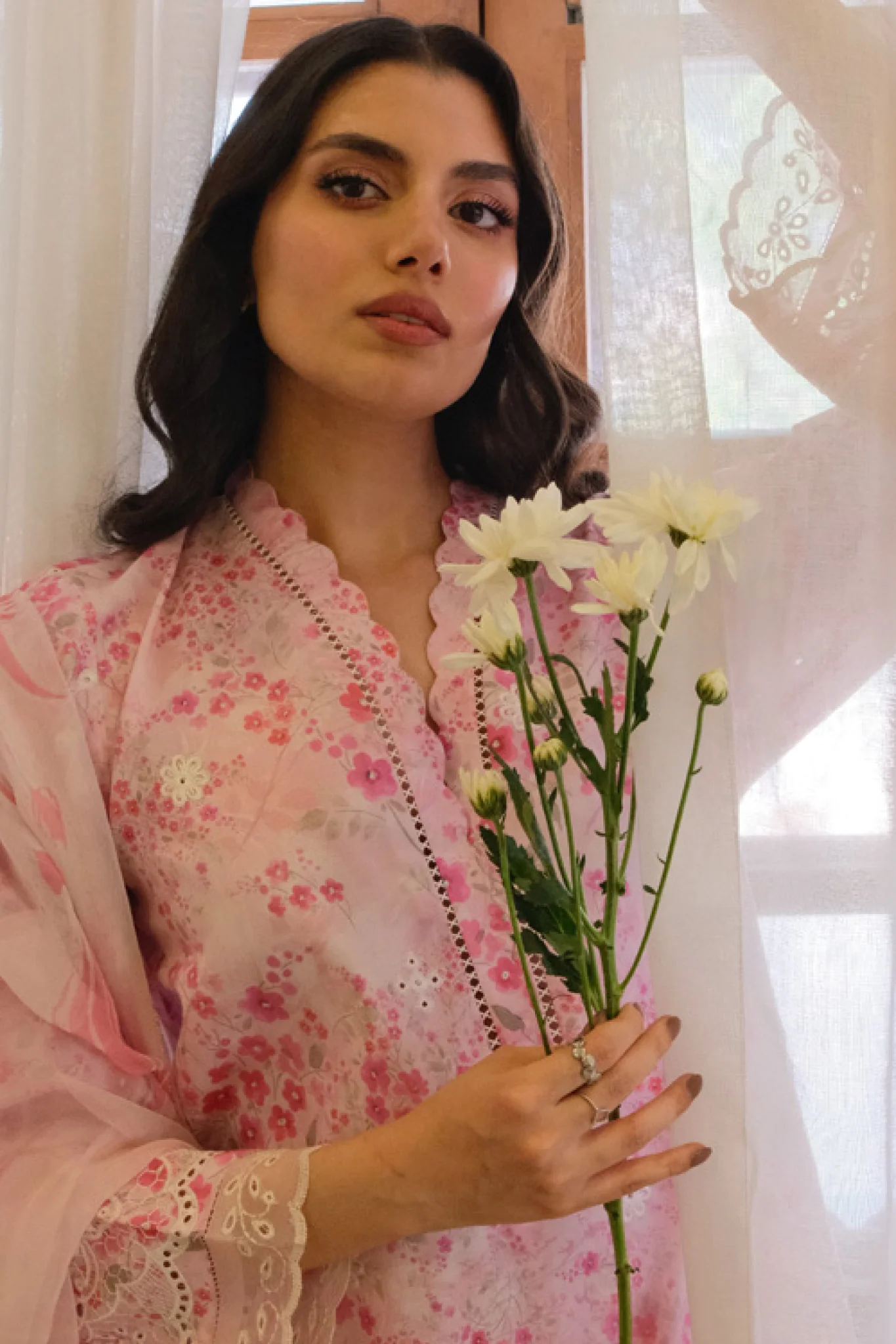 Nura By Sahar Stitched 3 Piece Emb Lawn Vol-02 Suit-SSPN-MA-01-Fleur De Blush - Image 2
