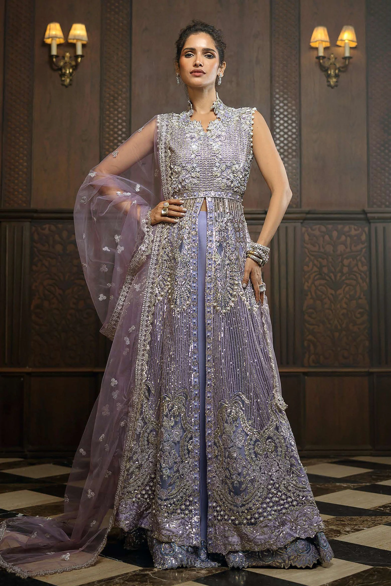 Stardust By Mushq Unstitched 3 Piece Wedding Suit-MWD-05-Celestial Glam