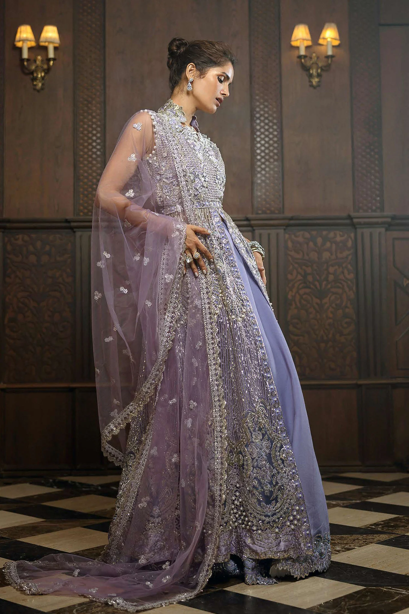 Stardust By Mushq Unstitched 3 Piece Wedding Suit-MWD-05-Celestial Glam - Image 2