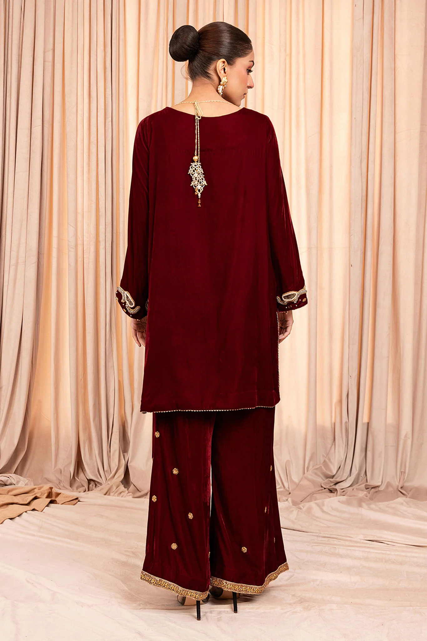 Stitch Vibes Stitched 2 Piece Luxe Suit-Verina Crimson - Image 3