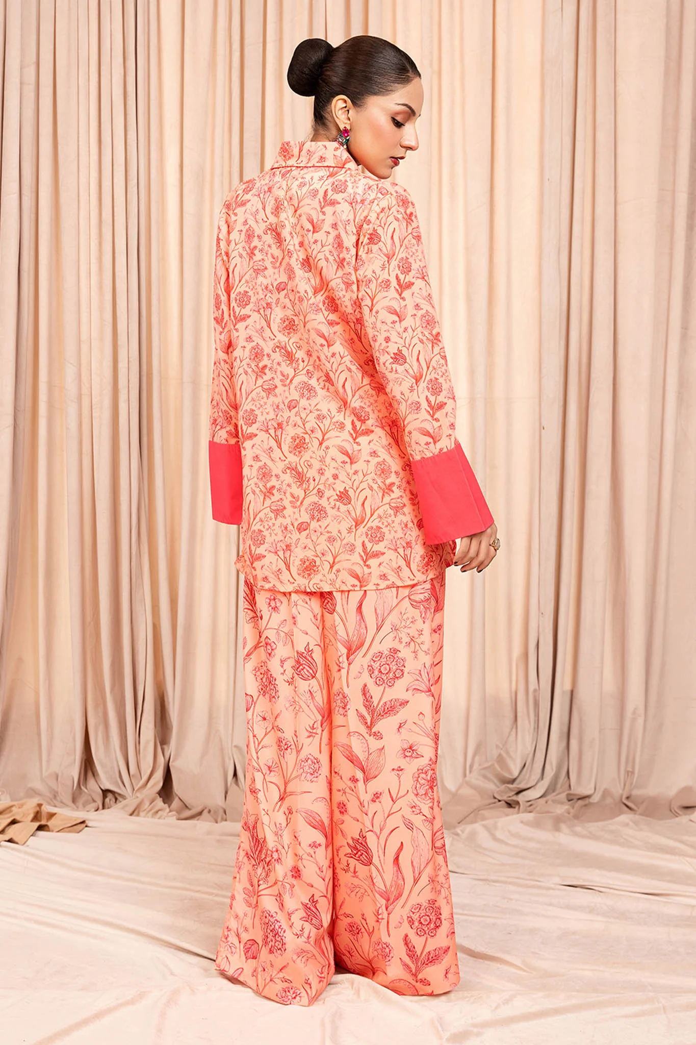 Stitch Vibes Stitched 3 Piece Luxe Suit-Coral Blush - Image 4
