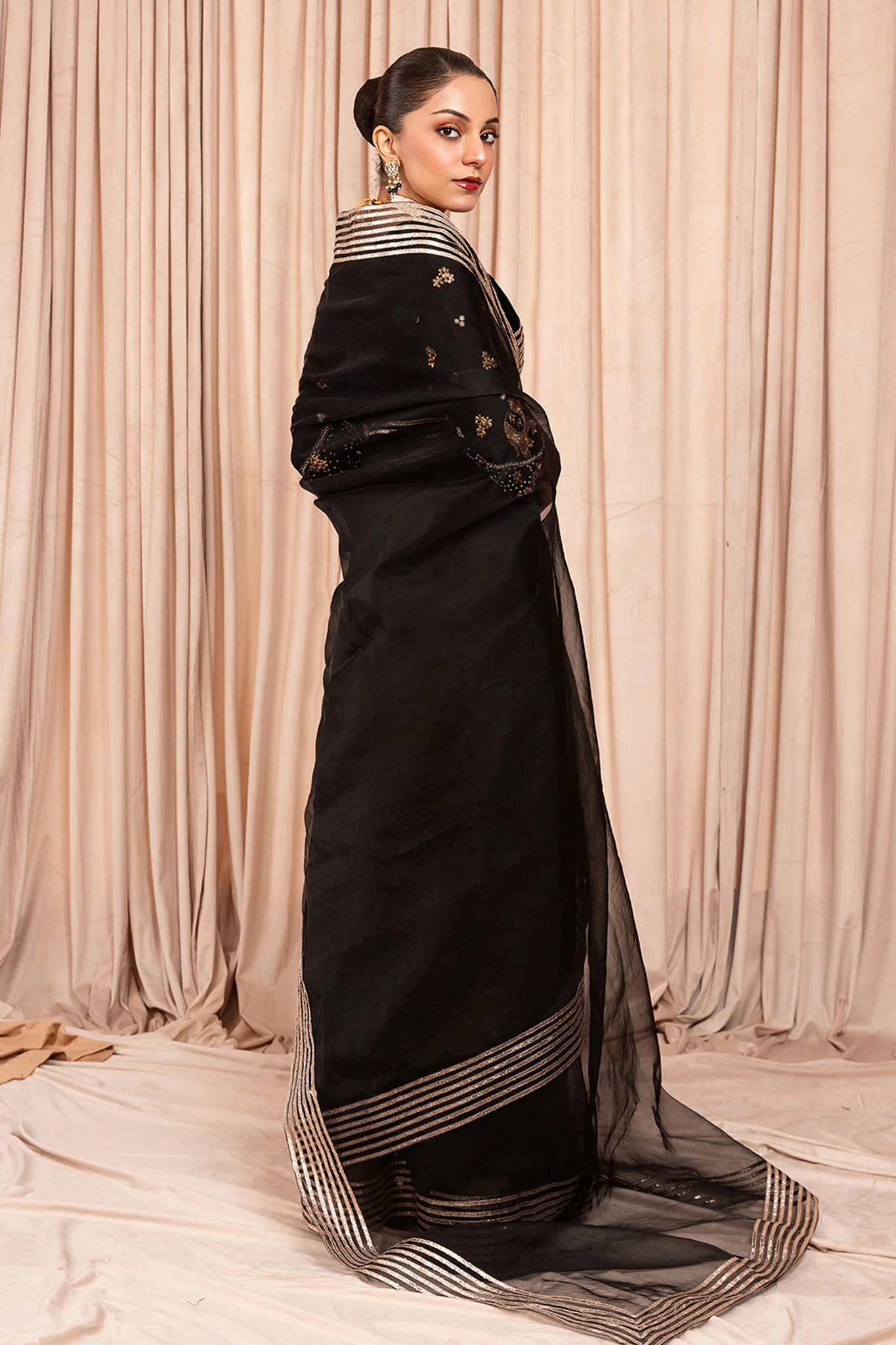 Stitch Vibes Stitched 3 Piece Luxe Suit-Marli Onyx Sari - Image 3