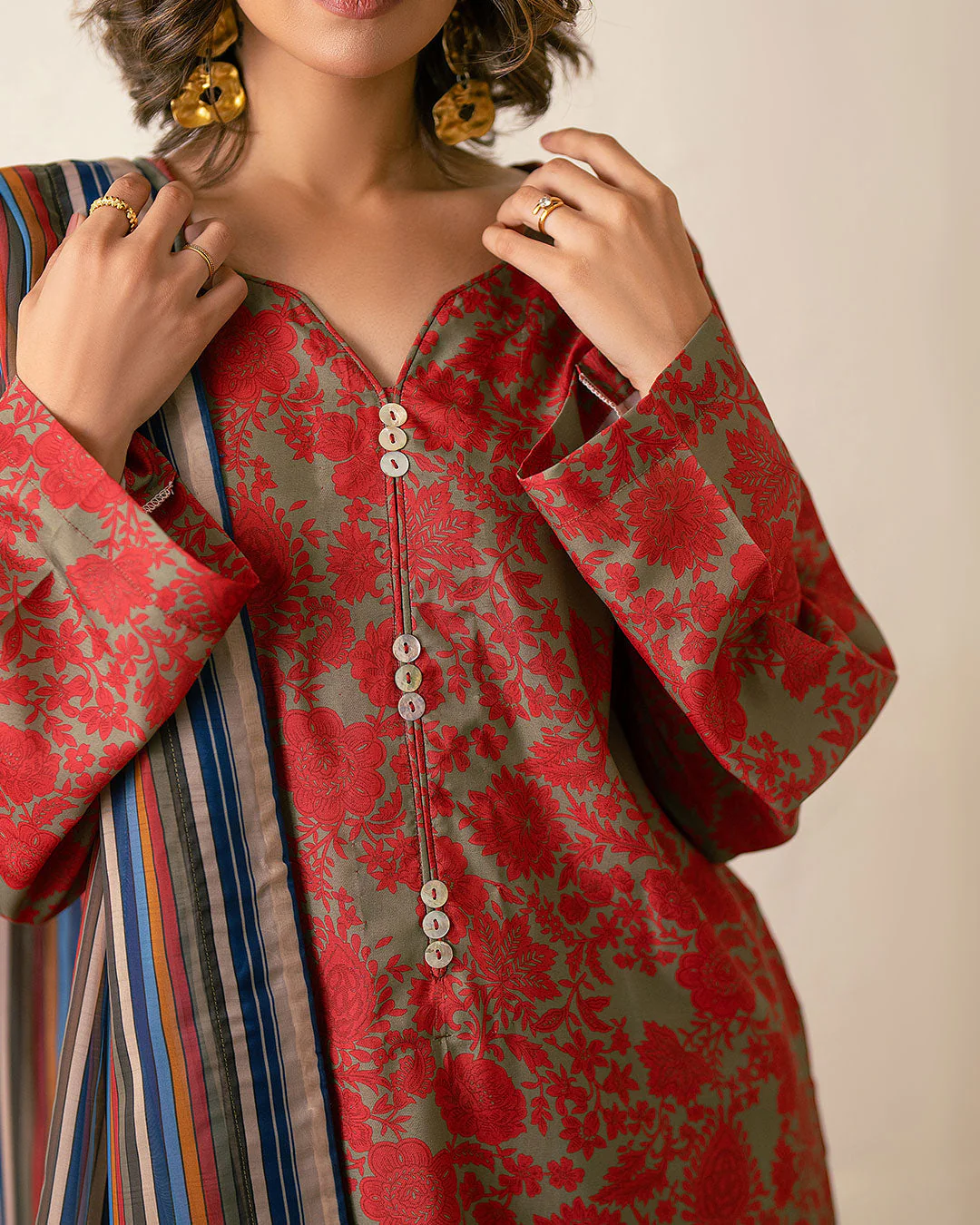 Ayla Studio Striped Allore-Dupatta - Image 4