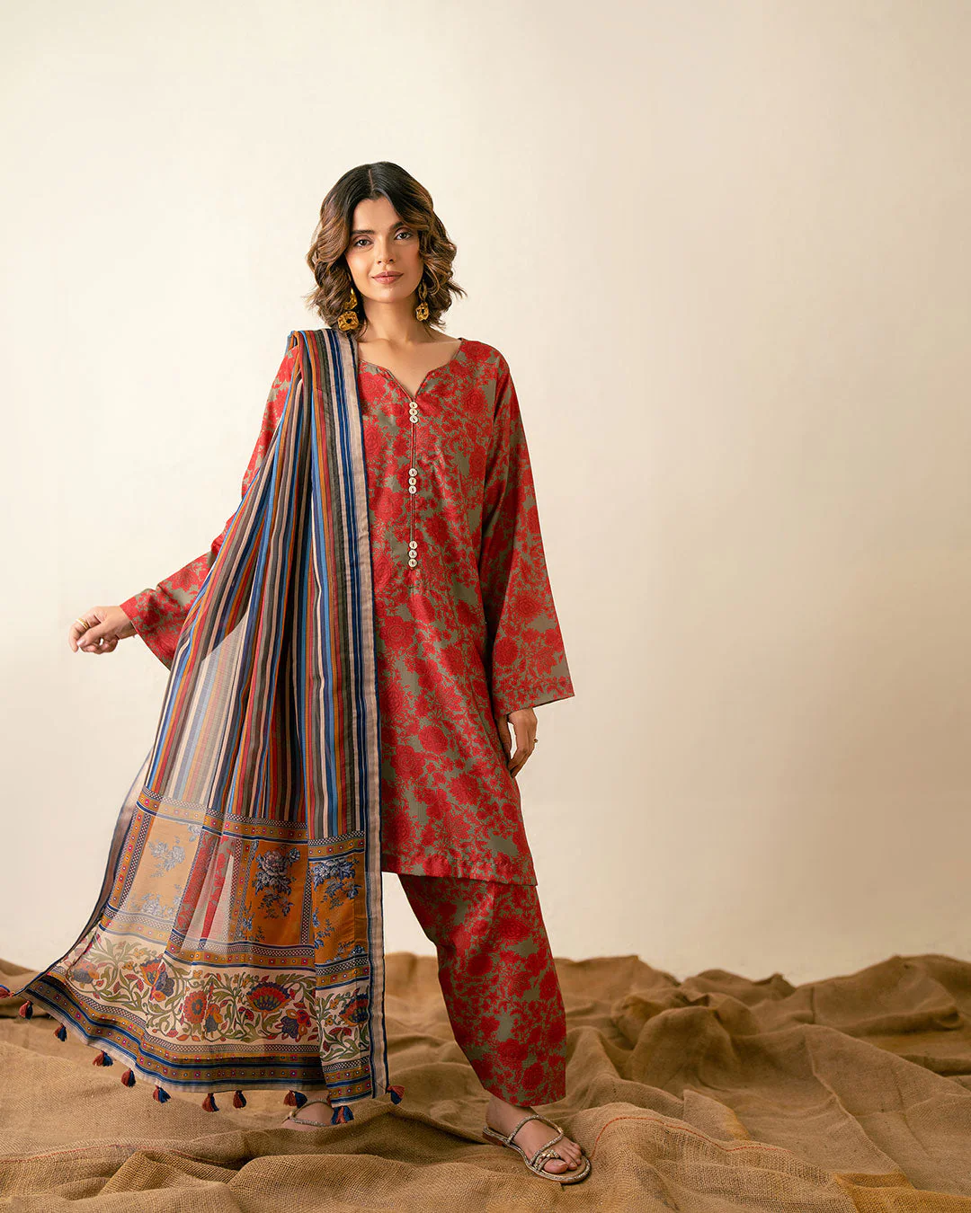 Ayla Studio Striped Allore-Dupatta - Image 5