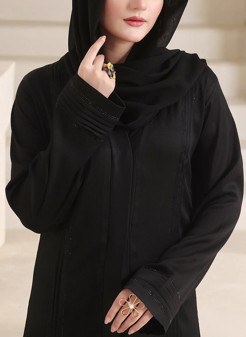Hijab Ul Hareem Stylish Cuts Stone Work Abaya | 0116-RC-1113 - Image 2