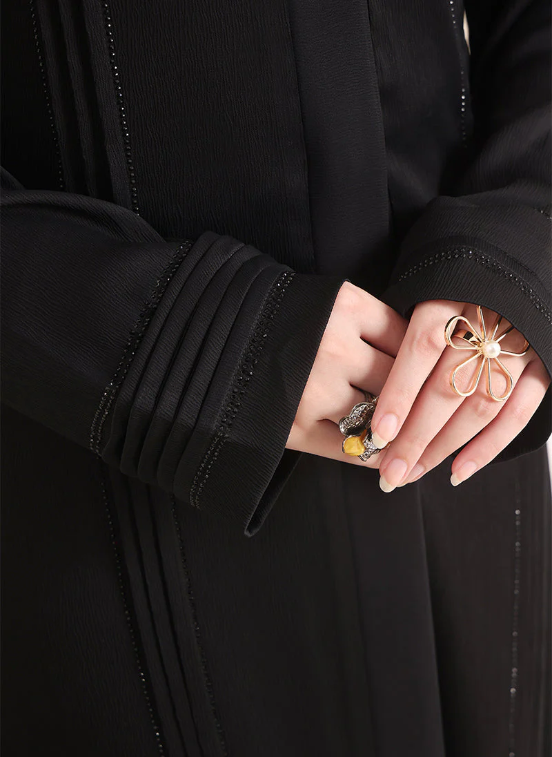 Hijab Ul Hareem Stylish Cuts Stone Work Abaya | 0116-RC-1113 - Image 3
