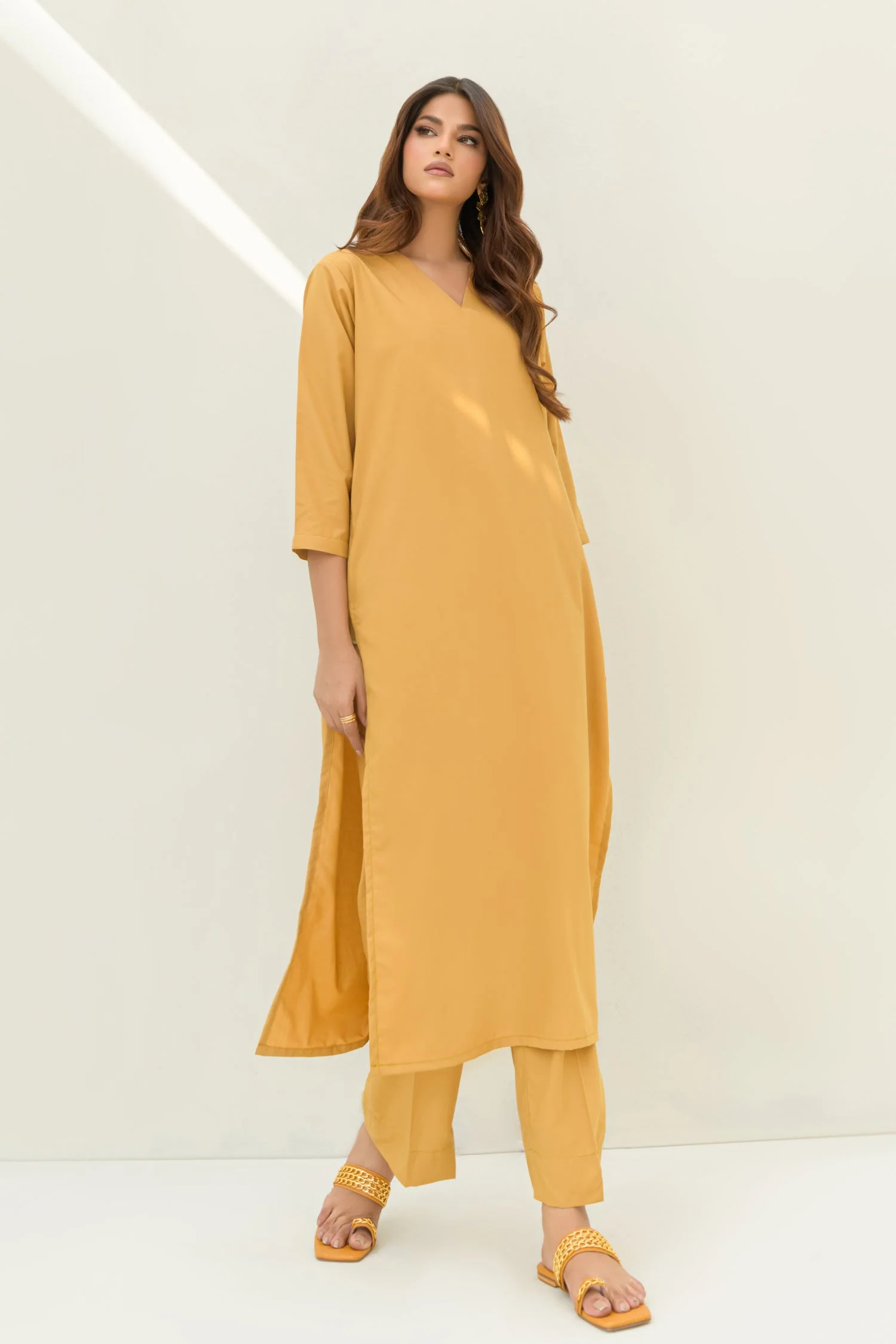 Kesori By Suitsu Stitched Co Ords Collection-Summer Gold-2 Piece Set - Image 5