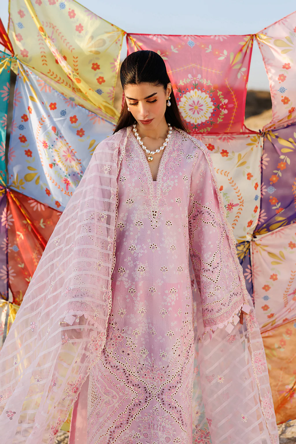 Sunlit Groove By Emaan Adeel Unstitched 3 Piece Luxury Lawn Suit-Summer Sorbet - Image 5