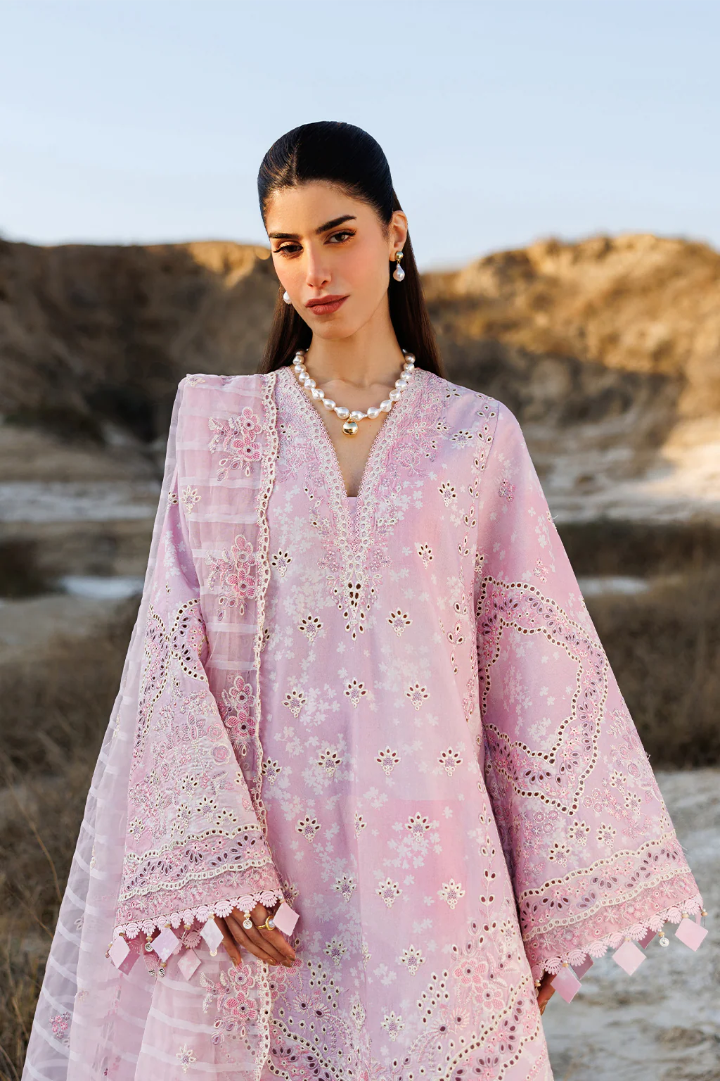 Sunlit Groove By Emaan Adeel Unstitched 3 Piece Luxury Lawn Suit-Summer Sorbet - Image 7