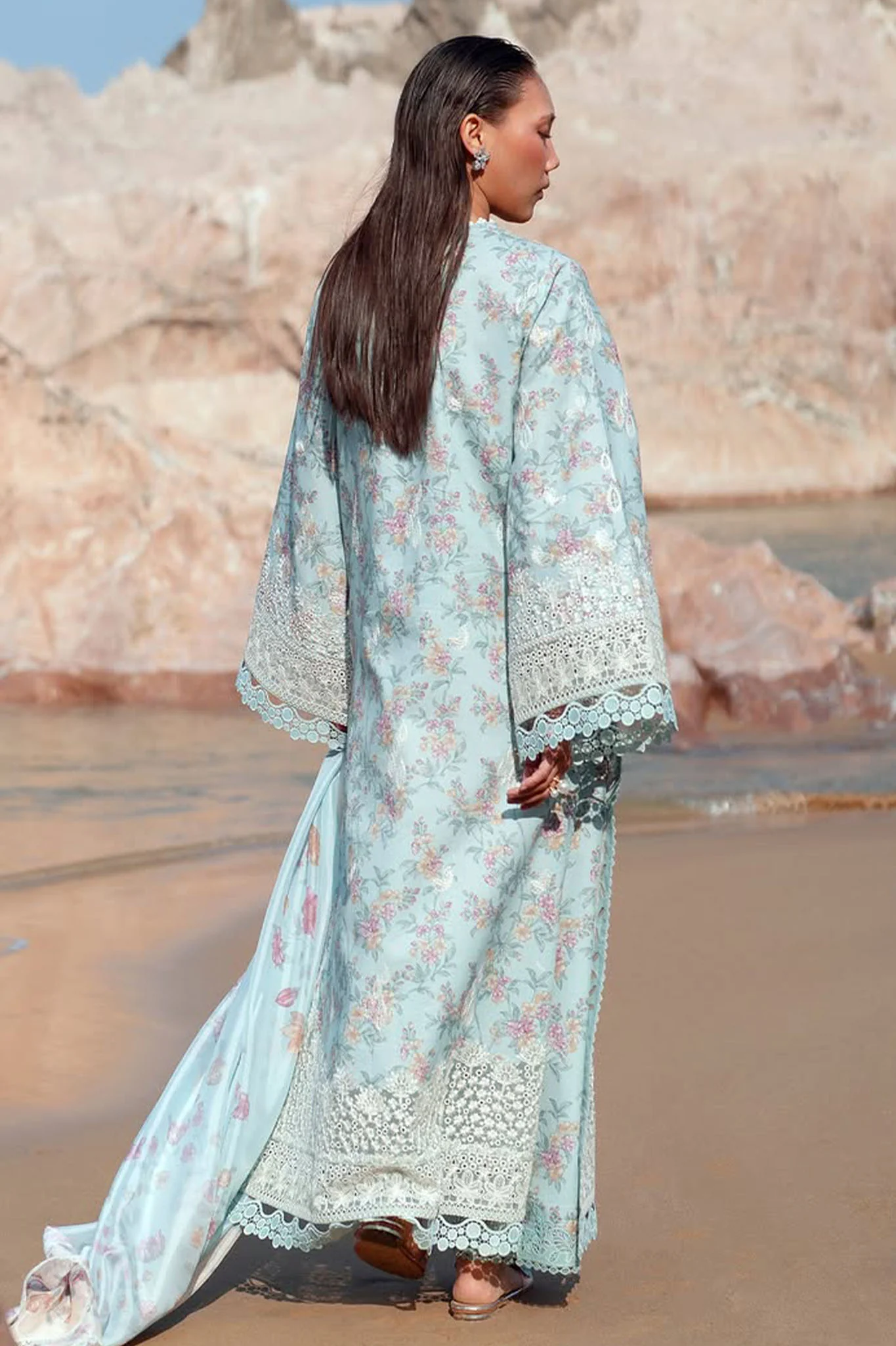 Summer Together By Afrozeh Unstitched 3 Piece Lawnkari Vol-03 Collection-AL-07-Aquamarine - Image 3