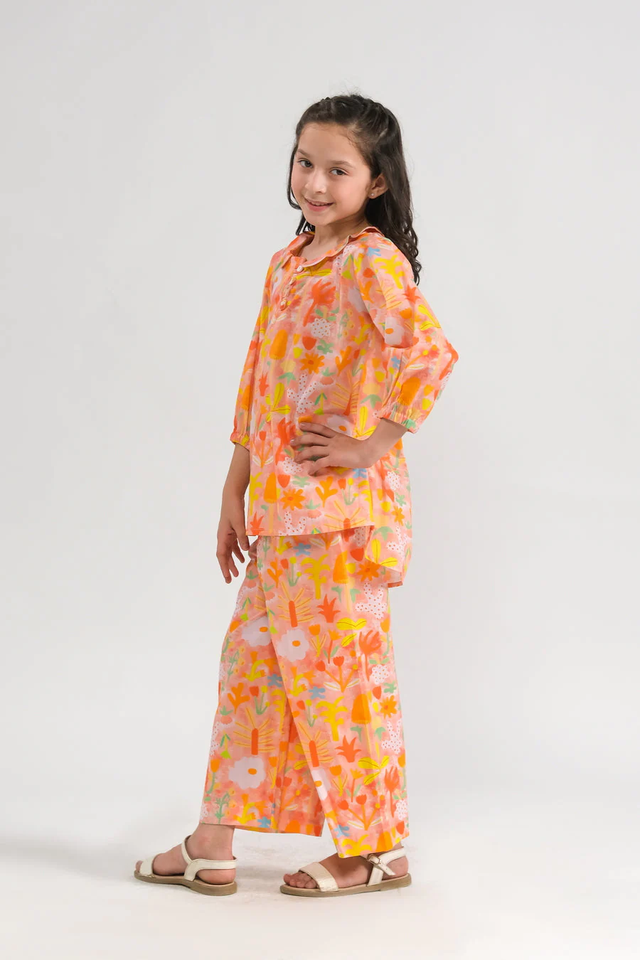 Sprinkles Stitched 2 Piece Summer Co Ord Sets Kids Suit-Sunset Glow - Co-ord Set - Image 4