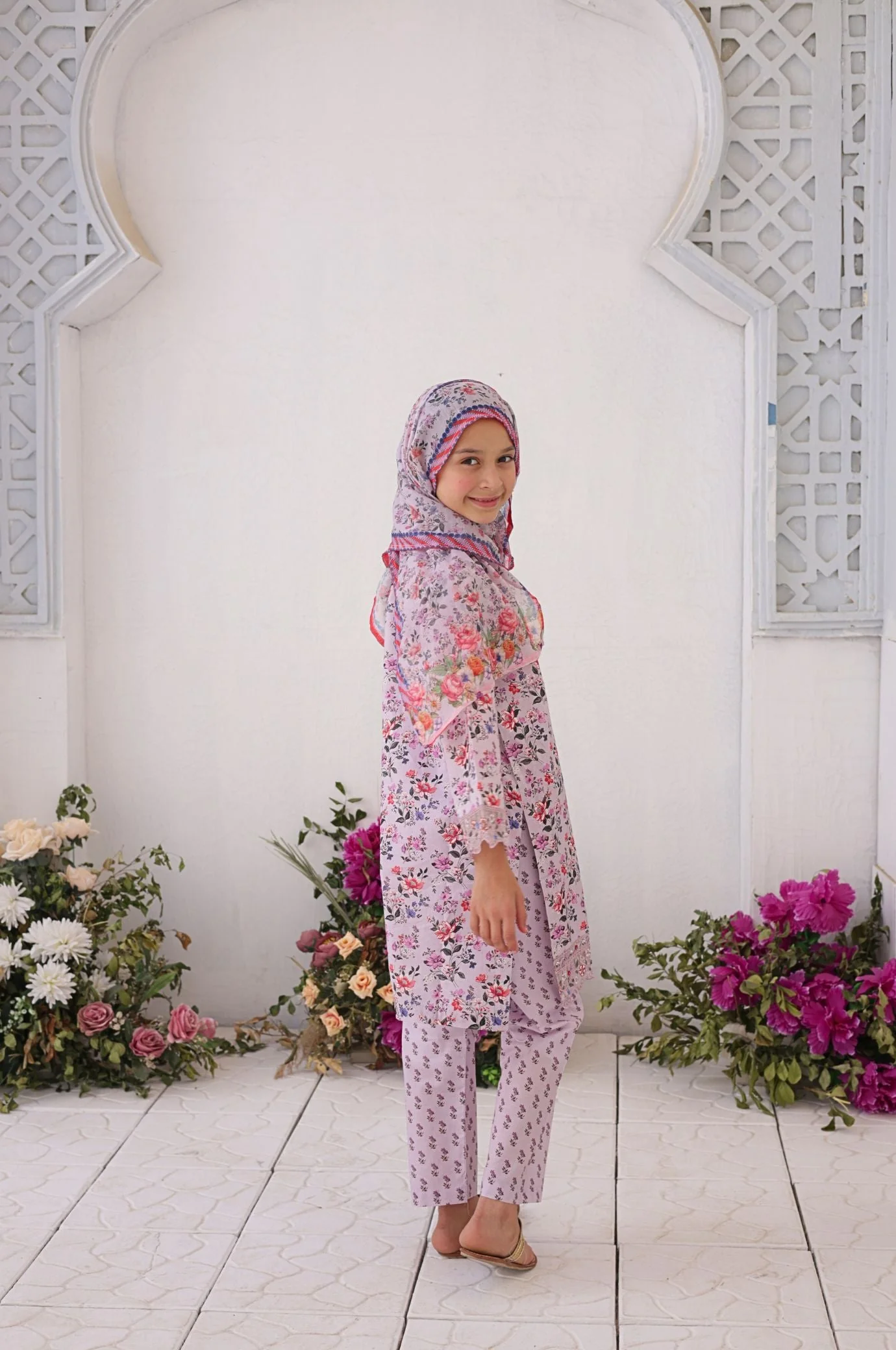 Shifa Girls By Suntex Stitched 3 Piece Emb Premium Kids Suit-SH-2623 - Image 3