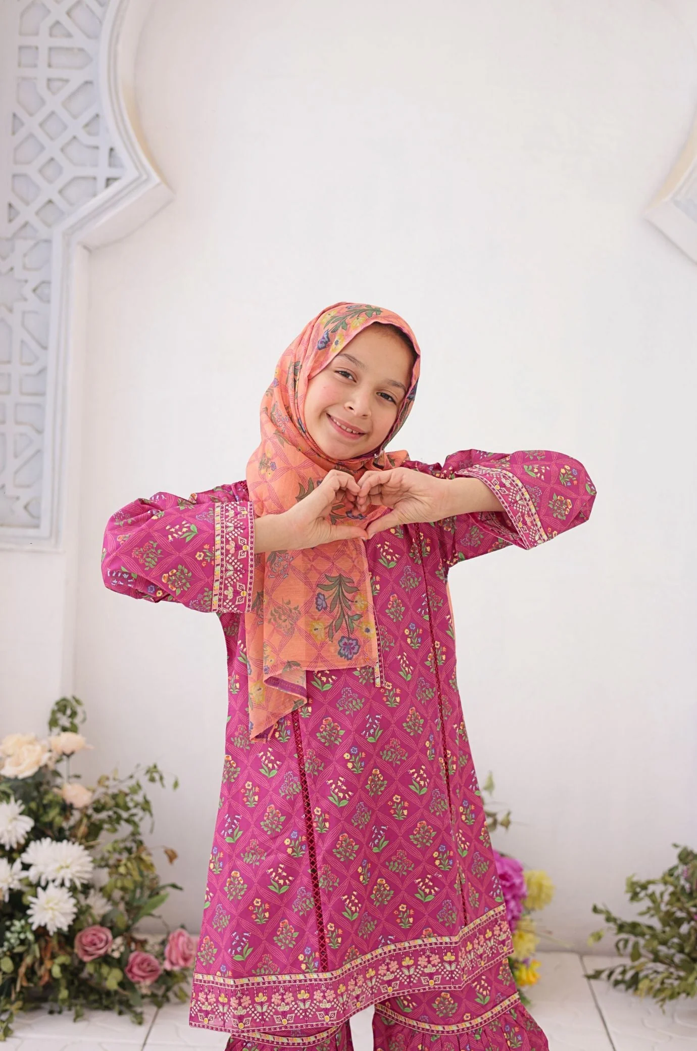 Shifa Girls By Suntex Stitched 3 Piece Emb Premium Kids Suit-SH-2627 - Image 2