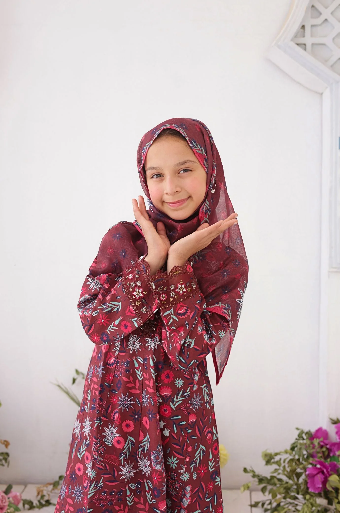 Shifa Girls By Suntex Stitched 3 Piece Emb Premium Kids Suit-SH-2624 - Image 2