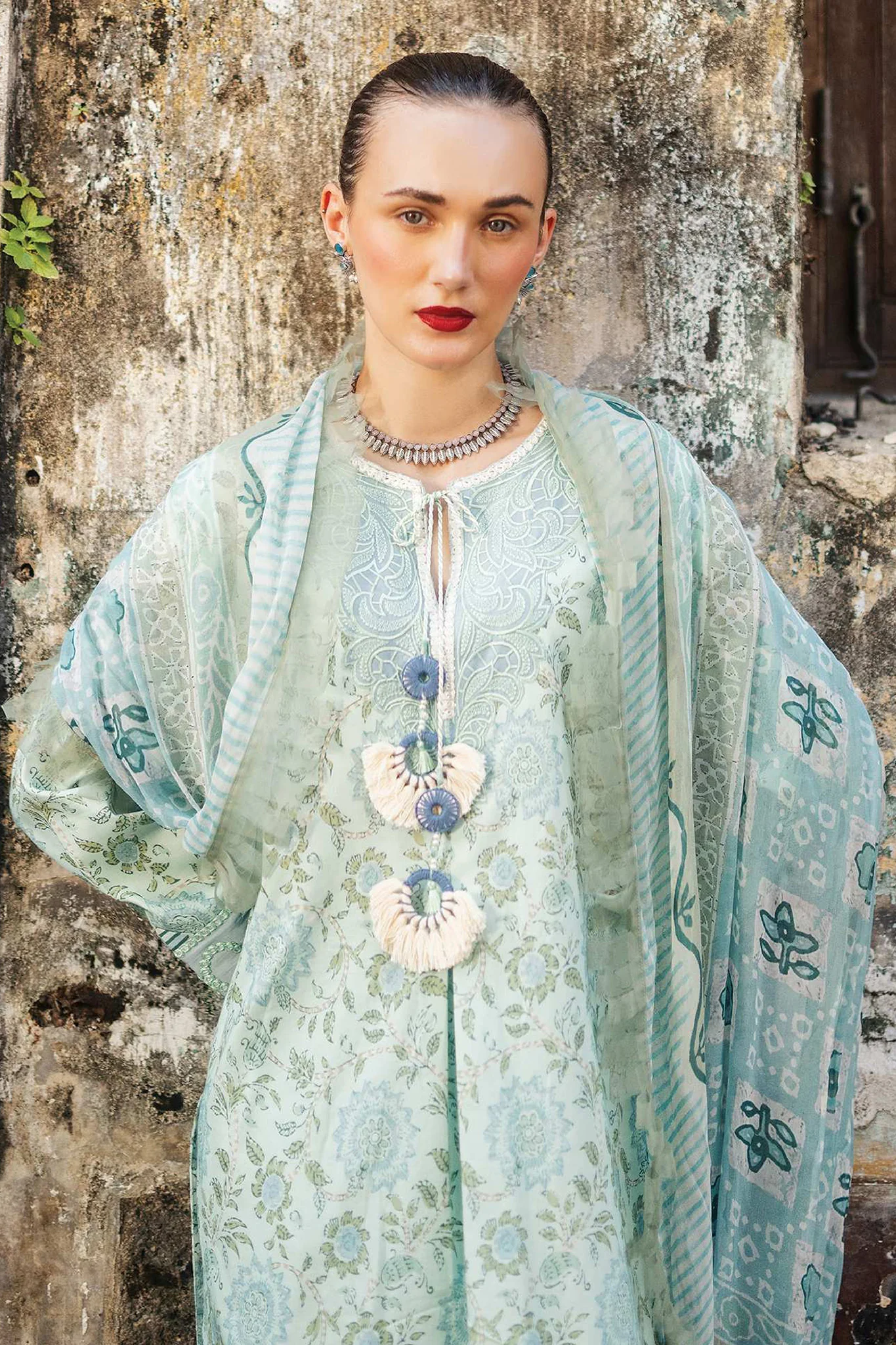 Taneez by Roheenaz Unstitched 3 Piece Block Printed Lawn Suit-RNB-02-A-Jasmin - Image 2