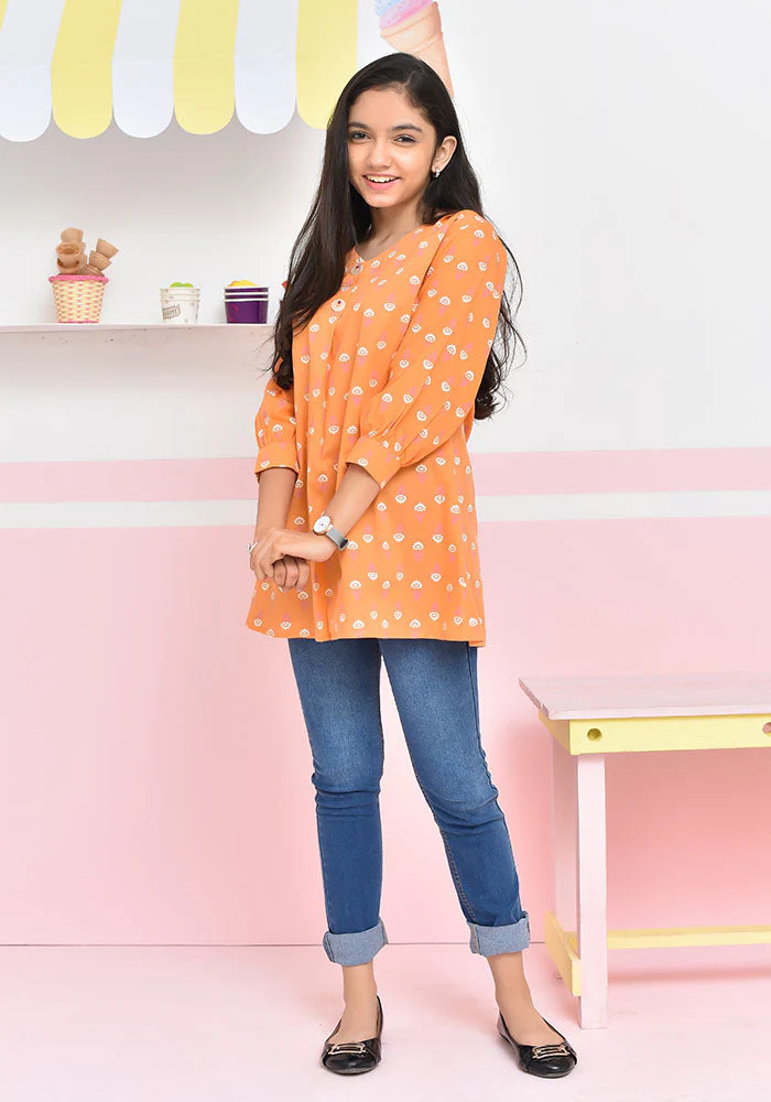 Ochre Clothing Tangerine Cotton Top - Image 2