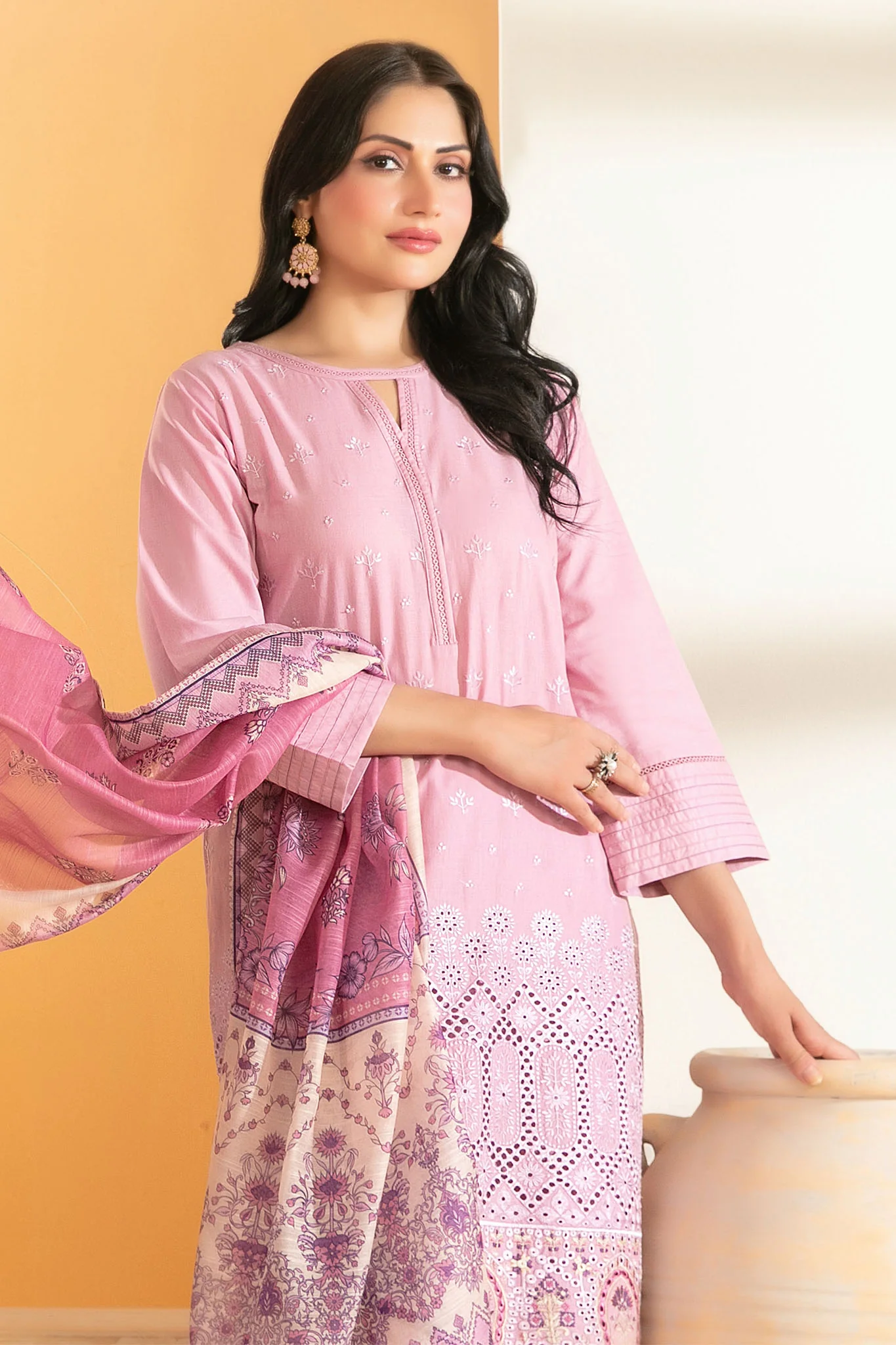 Dinara By Tawakkal Unstitched 3 Piece Emb Schiffli Lawn Suit-D-2290 - Image 2