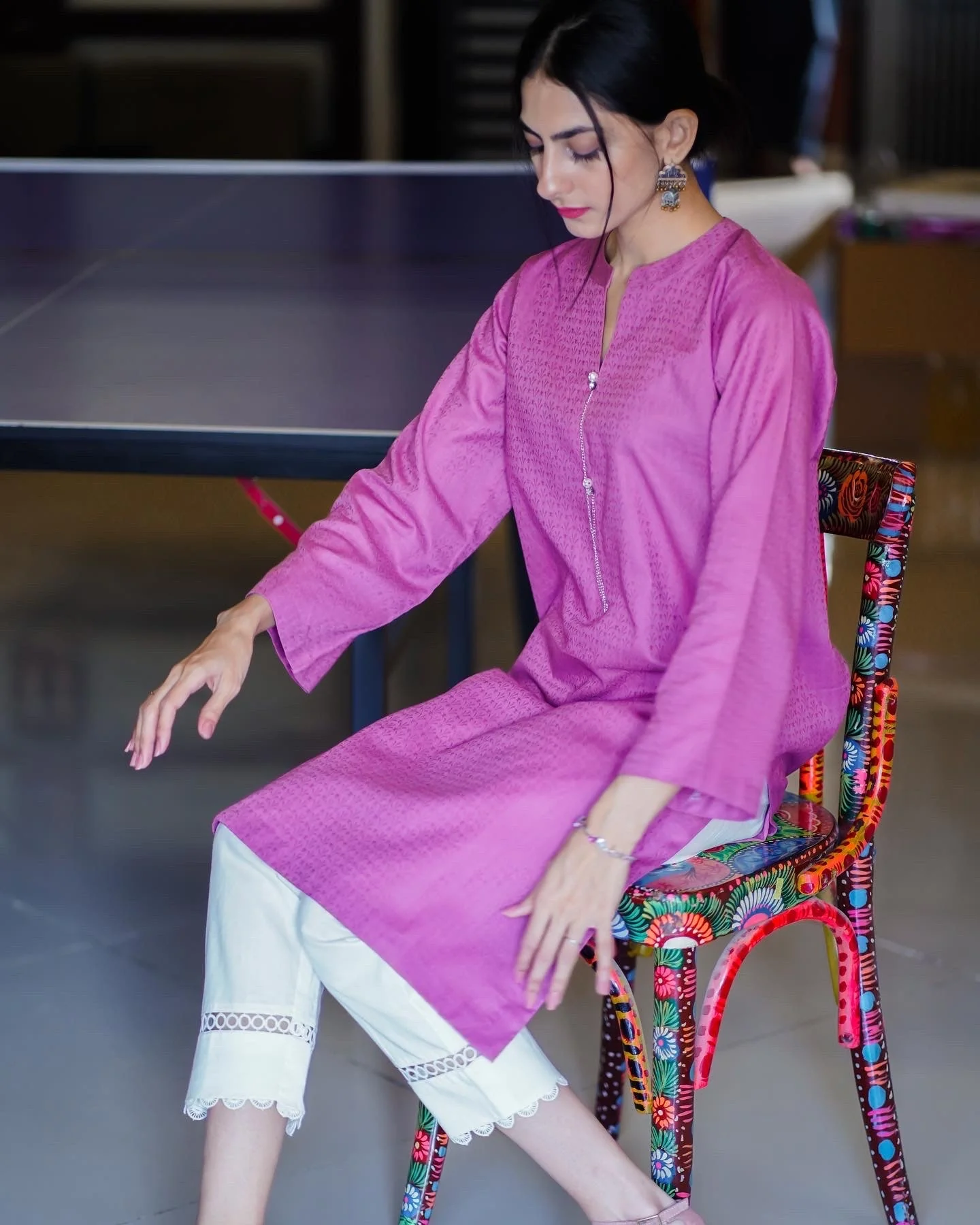 Zauk Stitched 1 Piece Collection-Tea Pink Shirt - Image 4