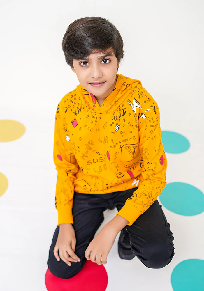 Ochre Clothing Terry Printed Hoodie - Image 3