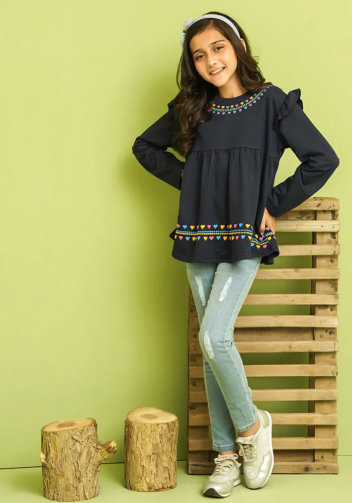 Ochre Clothing Terry Printed Top - Image 2