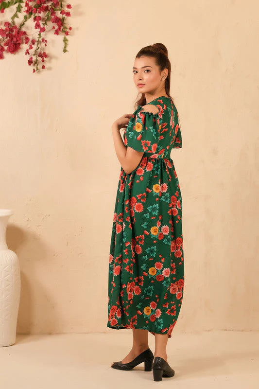 Sprinkles Stitched 1 Piece Summer Shirts Women Suit-The Duo - Forest Fairy Allover Floral Print Tunic Dress - Image 4