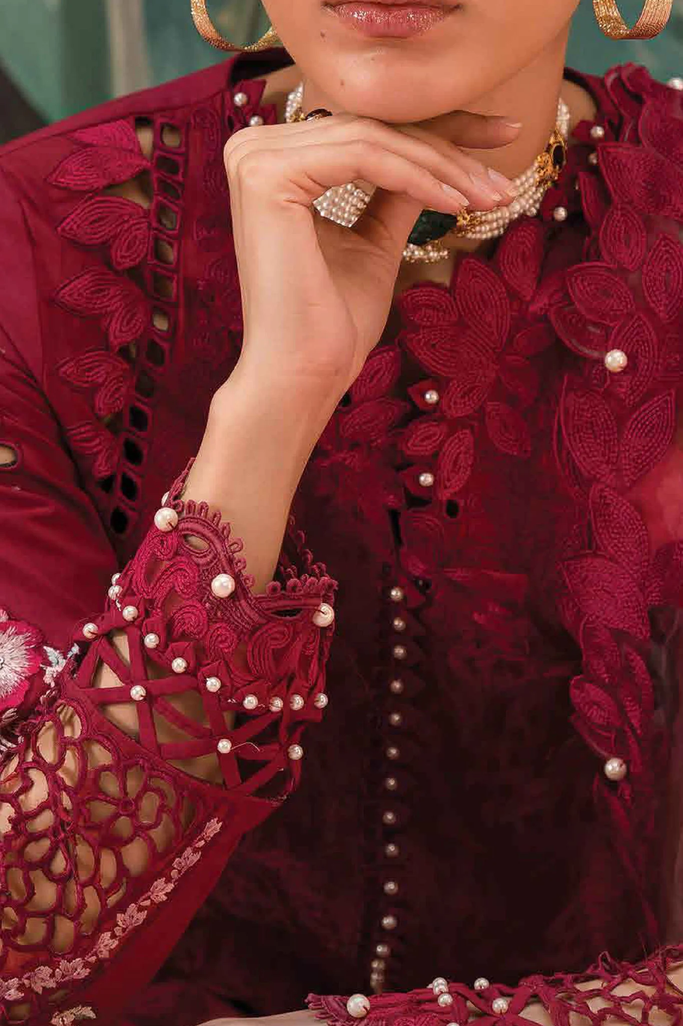 The Painted Garden By Afrozeh Unstitched 3 Piece Emb Lawn Suit-AEF-06-Dahlia Dusk - Image 2