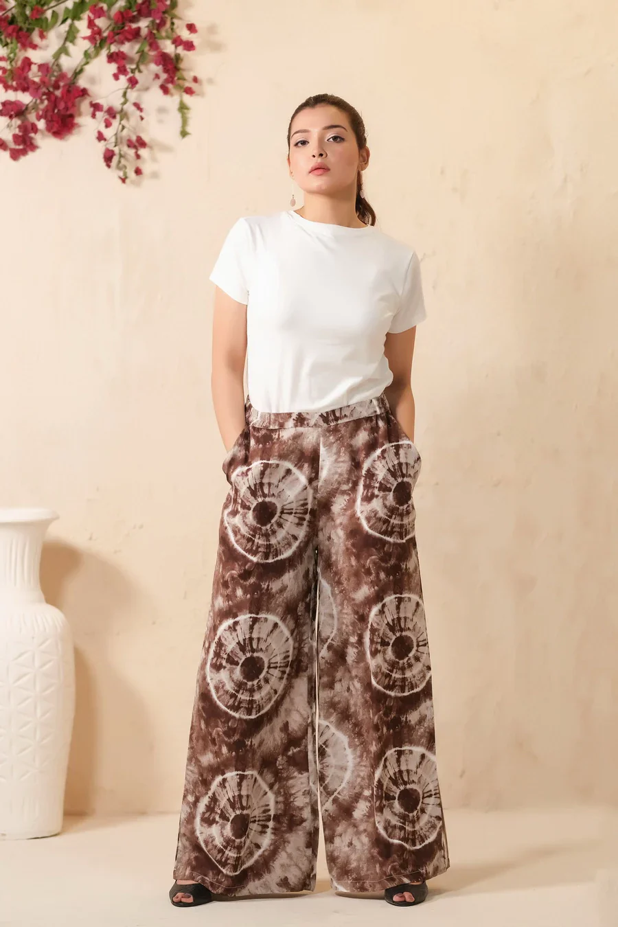 Sprinkles Stitched 1 Piece Summer Bottoms Kids Suit-Tie Dye Slash Brown Flare Wide Leg Trouser - Image 12