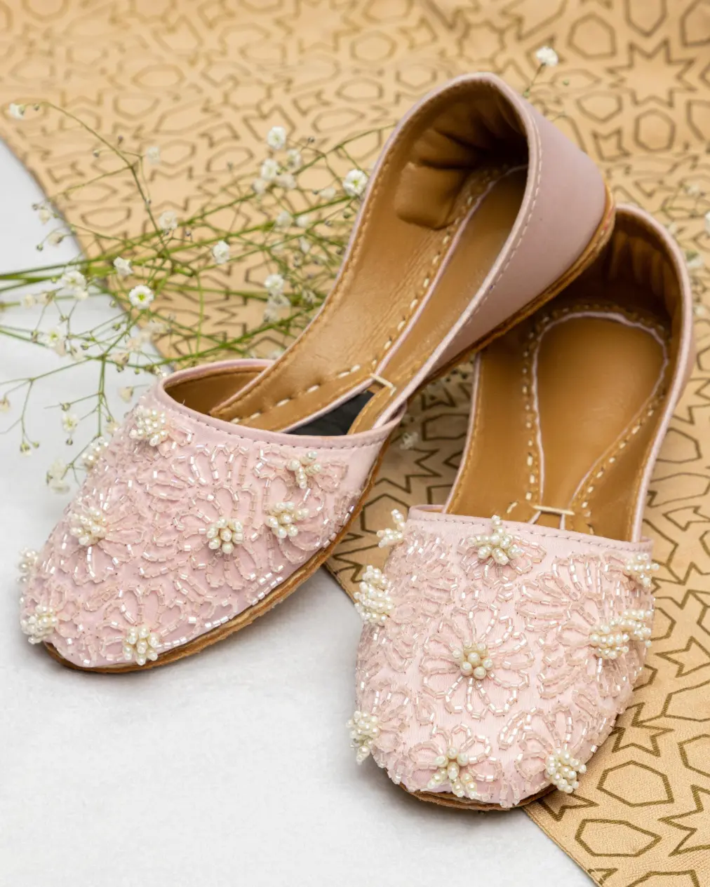TJK Designs Khussa Suit-Blush Blossom