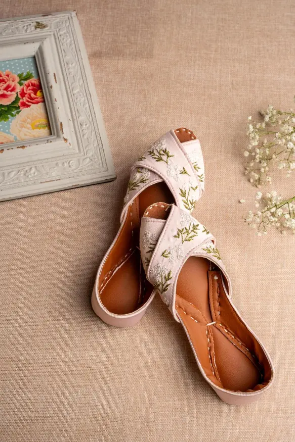 TJK Designs Khussa Suit-Blush Petals