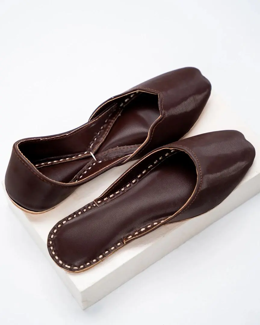 TJK Designs Khussa Suit-Chocolate brown
