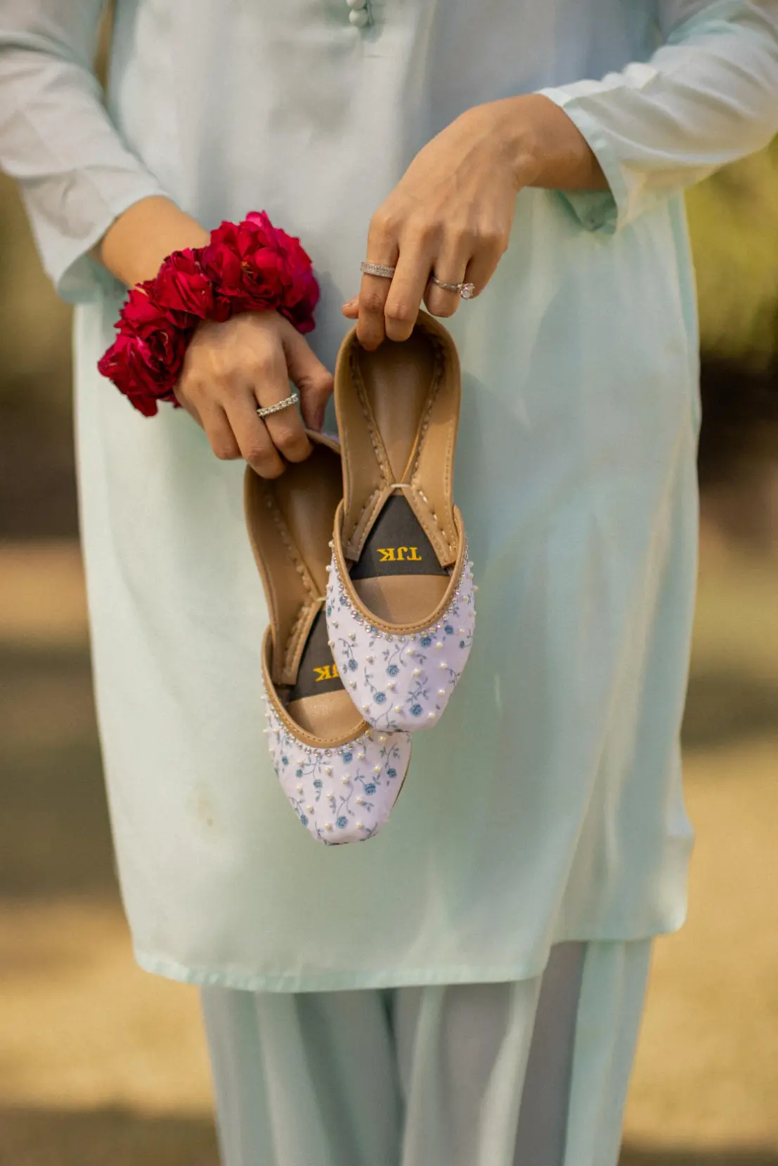 TJK Designs Khussa Suit-Mehboob Khussa with Potli - Image 2