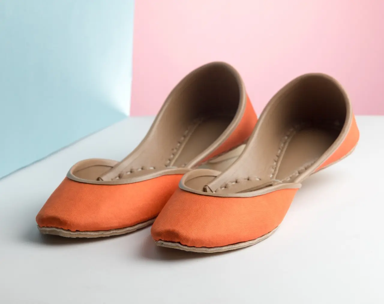 TJK Designs Khussa Suit-Tangerine