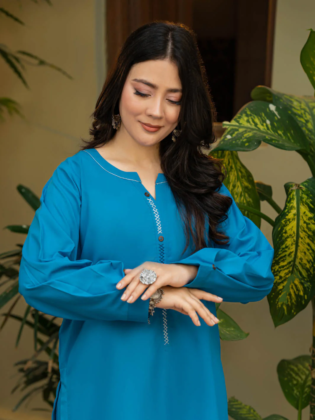 Tng By Md Solid Co Ords Collection-Aasmaan Turquoise Blue - Image 4