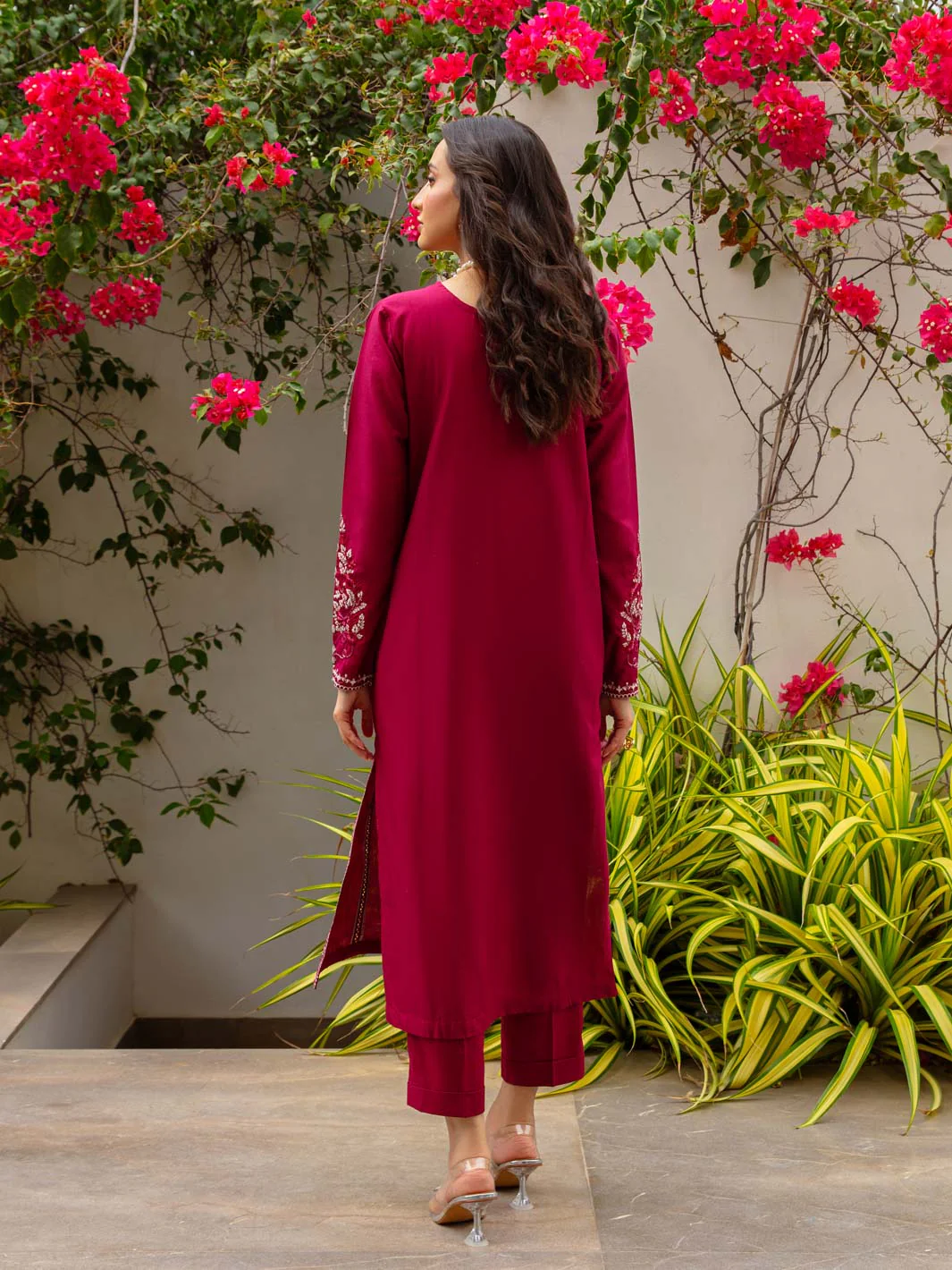 Tng By MD Stitched Bahar Collection-Crimson (Reddish Maroon) - Image 7