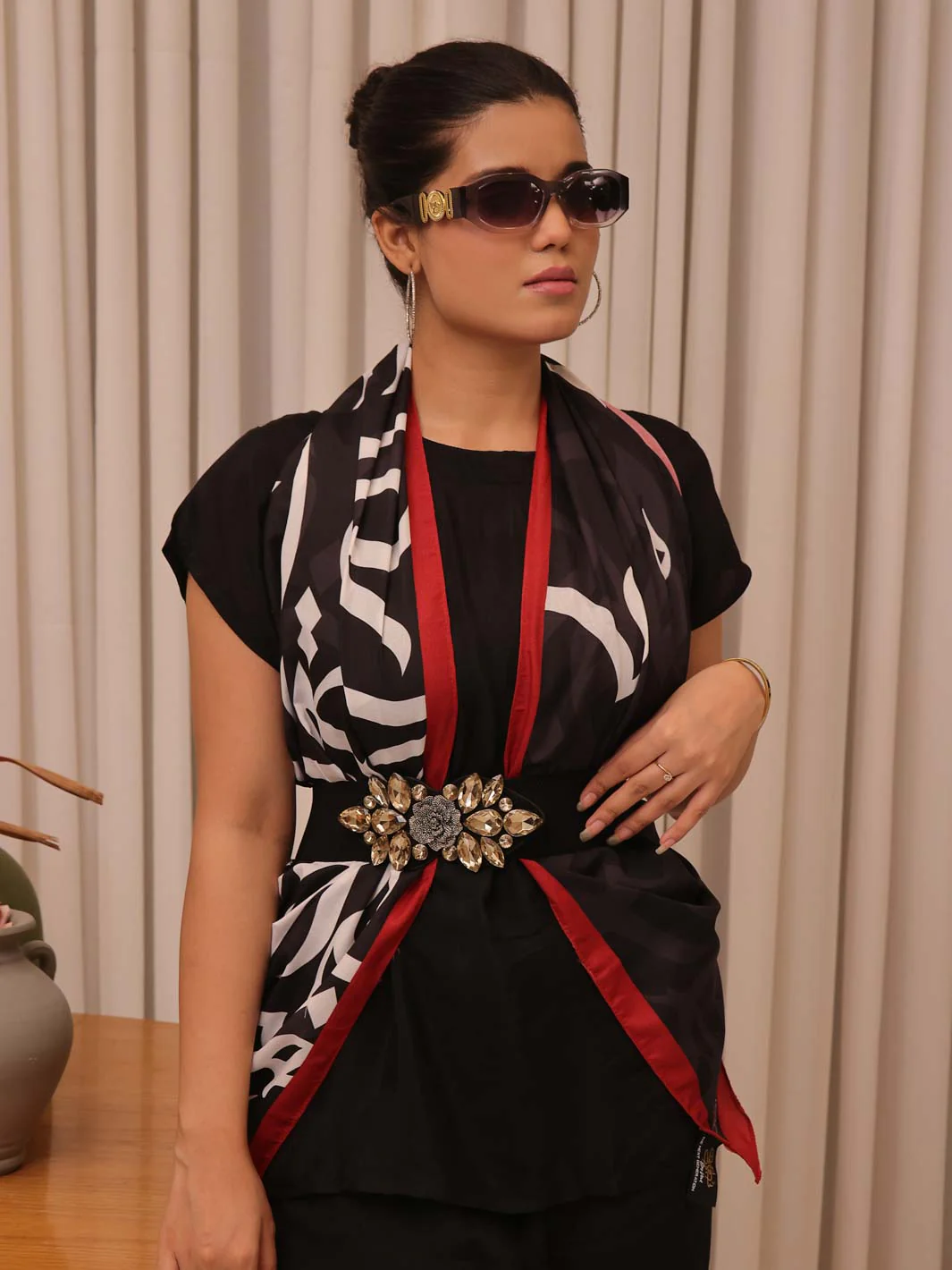 Tng By Md Stole Collection-Huroof Stole (Black) - Image 2